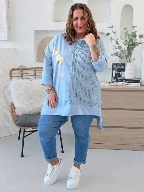 Tunikové šaty Cop do 4XL světle modrá 