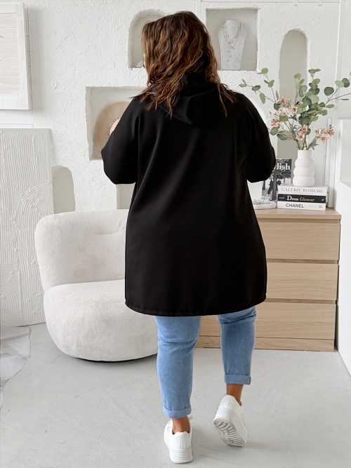 Mikina na zip Máselko Symbol do 3XL - černá