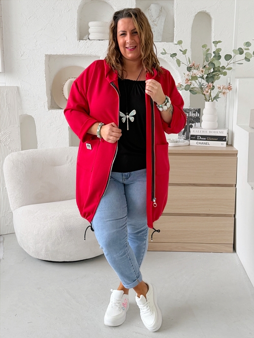 Mikina na zip Máselko Symbol do 3XL - červená