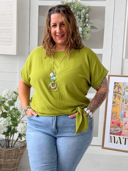 Halenka Julia se zavazováním do 3XL oliva