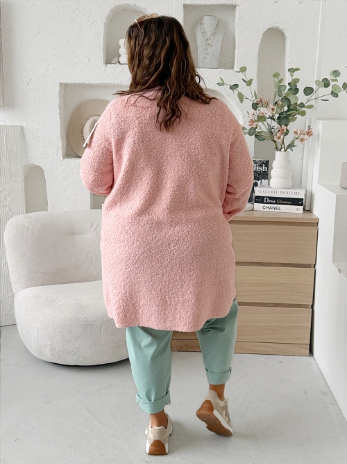 Kabát Luna Bouclé do 3XL - meruňka