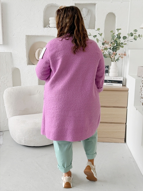 Kabát Luna Bouclé do 3XL - lila