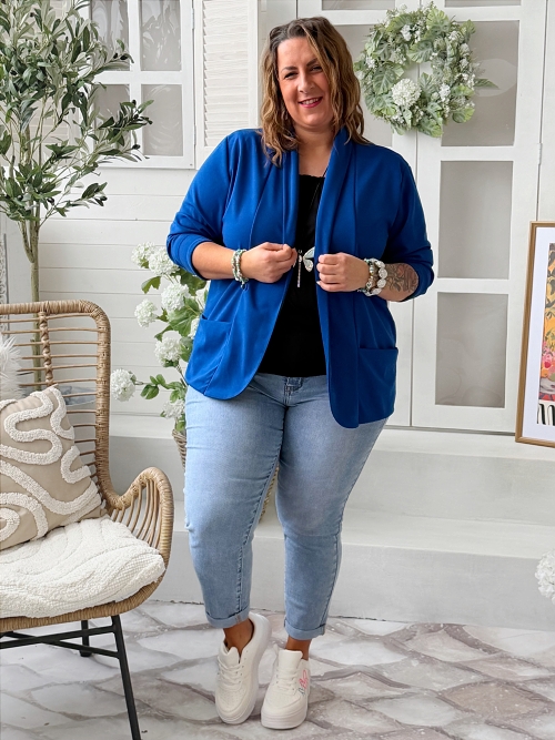 Sako bez podšívky Elitte do 3XL královsky modré