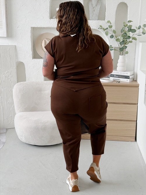 Souprava Madame Chic do 3XL - čokoláda