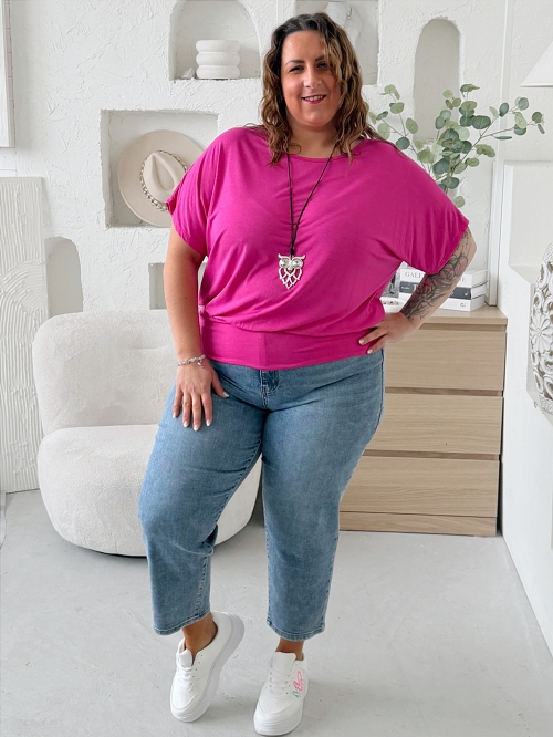 Viskózové tričko Sula do 3XL fuchsia