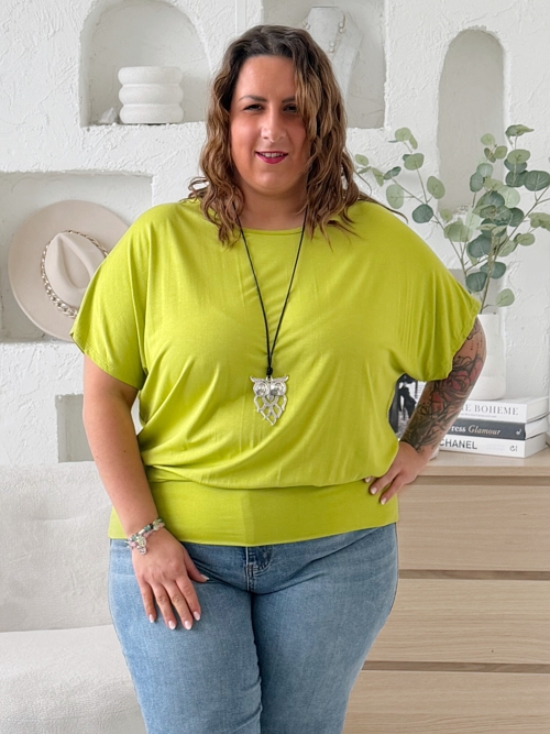 Viskózové tričko Sula do 3XL světlá limetka