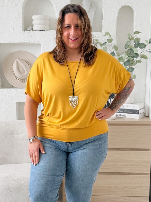 Viskózové tričko Sula do 3XL žluté