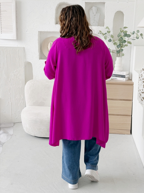 Lehounký cardigan z nemačkavého materiálu do 4XL ostružina