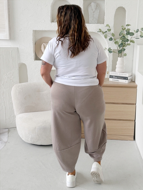 Máslové barelové kalhoty Jefry do 4XL - fango