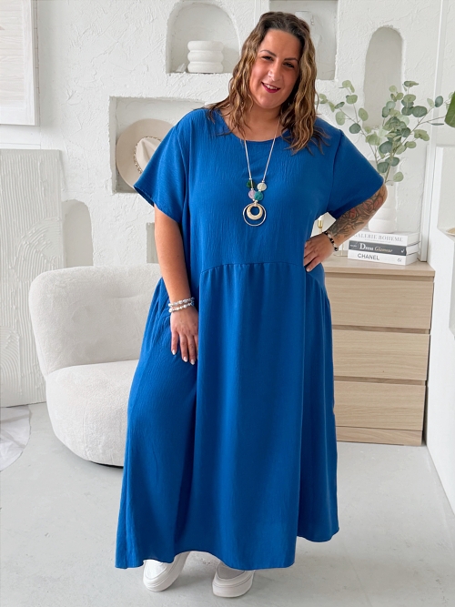 Šaty Sunny Comfort do 5XL - královsky modré
