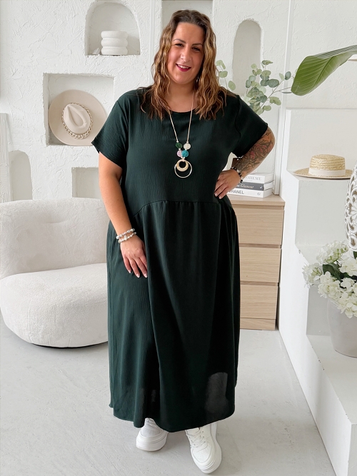 Šaty Sunny Comfort do 5XL - tm.smaragdová