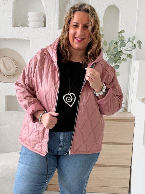 Prošívaná bunda Selena do 3XL - starorůžová