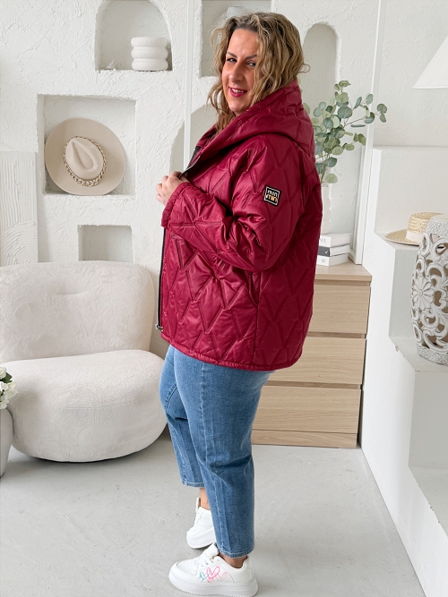 Prošívaná bunda Selena do 3XL - vínová