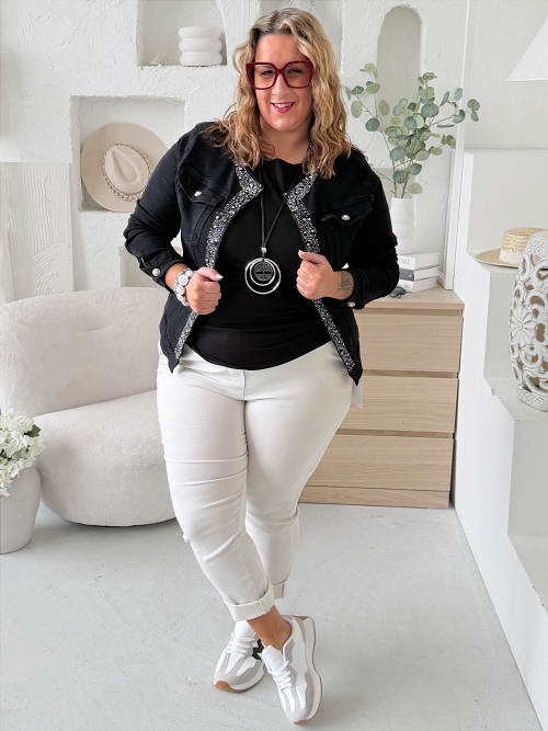 Džínová bunda Crystal černá 