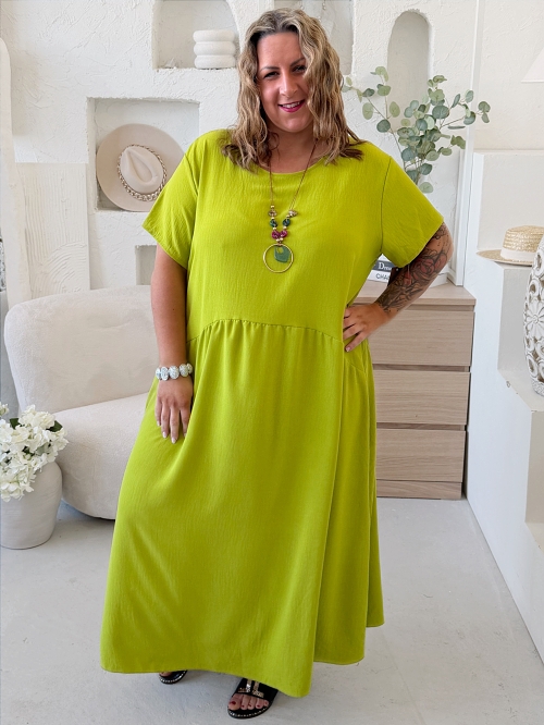 Šaty Sunny Comfort do 5XL - limetka