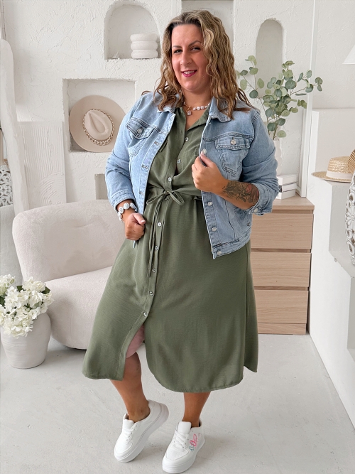 Košilové šaty Olivia do 4XL - khaki