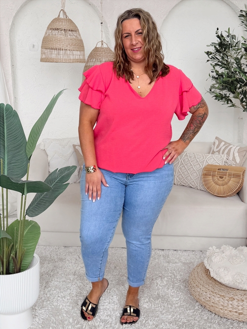 Halenkové tričko Modish do 3XL - losos