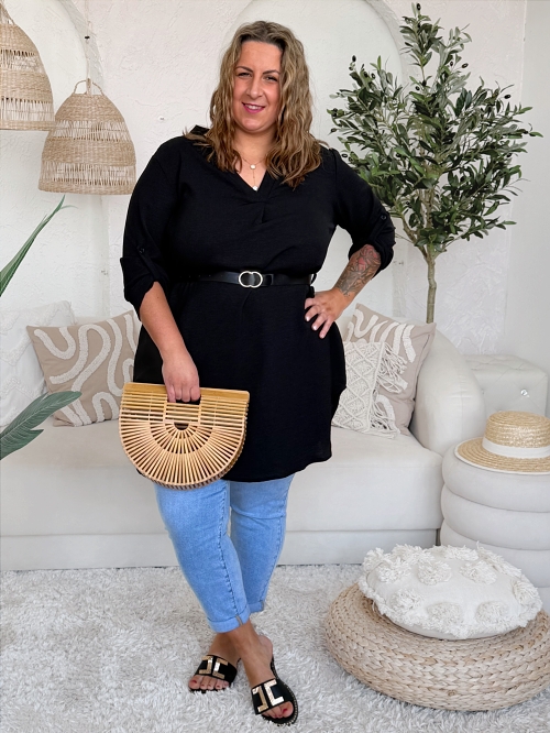 Tunikové šaty Bella do 3XL - černé