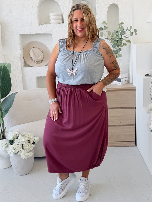 Sukně Espana do 4XL burgundy