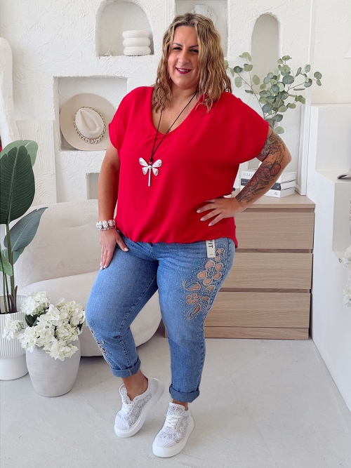 Halenka Brenda do 3XL - červená