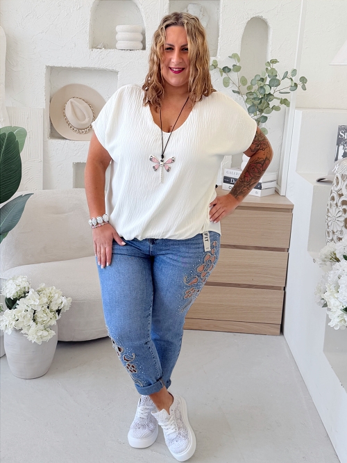 Halenka Brenda do 3XL - bílá