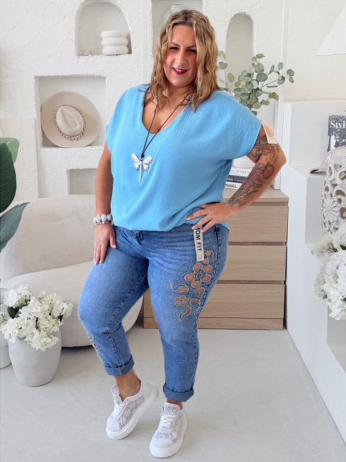 Halenka Brenda do 3XL - modrá