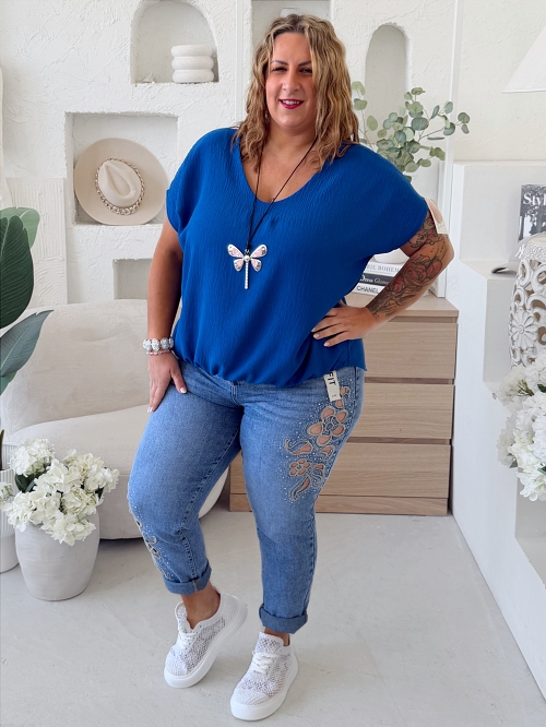 Halenka Brenda do 3XL - královsky modrá