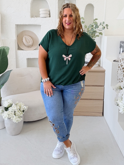 Halenka Brenda do 3XL - smaragdová