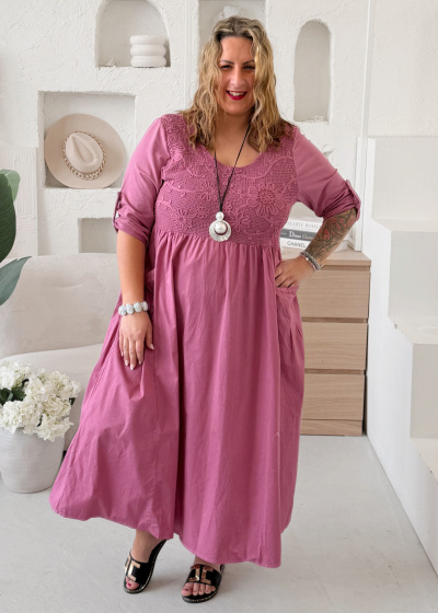 Šaty Exclusive Romance do 4XL - starorůžové