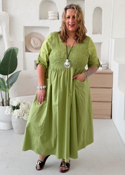 Šaty Exclusive Romance do 4XL - limetka