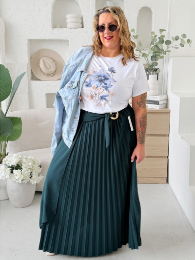 Sukně Elnina do 4XL - smaragdová