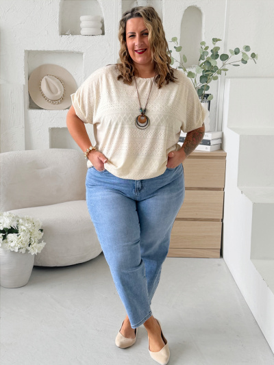 Dirkované tričko Etnies s náhrdelníkem do 4XL - krémové