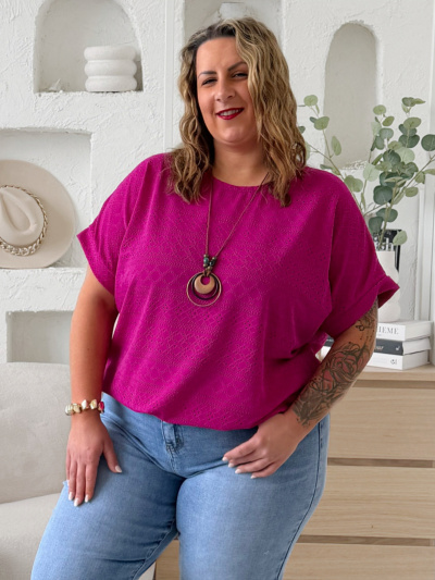 Dirkované tričko Etnies s náhrdelníkem do 4XL - ostružina