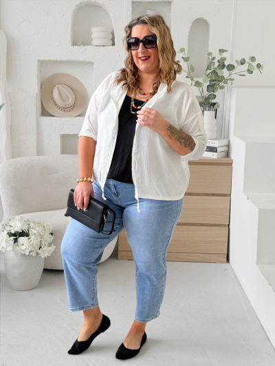 Lehounká bundička Golie do 3XL - bílá