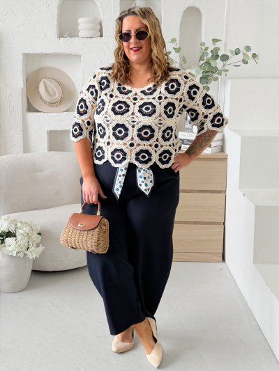 Kalhoty Elegance Barel - tmavě modré