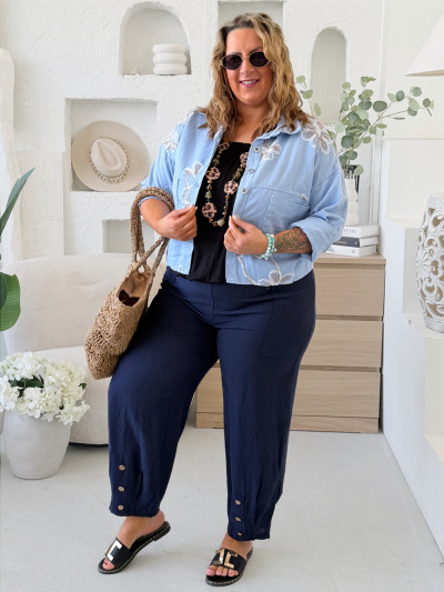 Kalhoty Palermo do 3XL velikosti tmavě modré