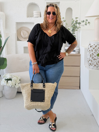 Volánkový top Samantha do 2XL - černá