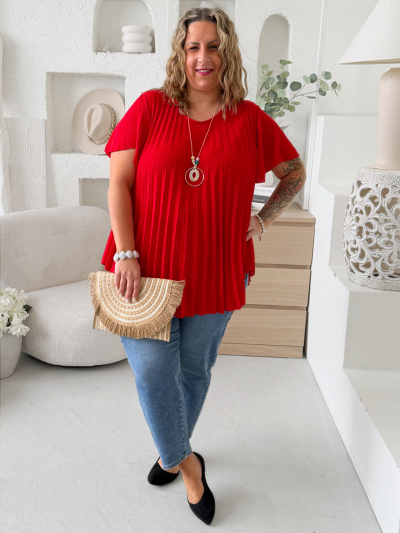 Halenka Plisa do 4XL červená