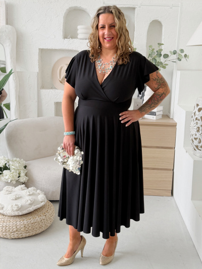 Áčkové šaty Ladonna do 4XL černé