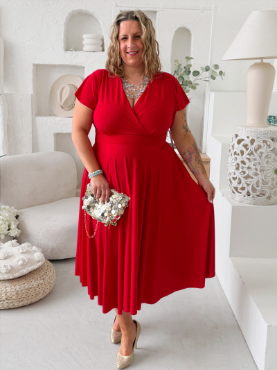 Áčkové šaty Ladonna do 4XL červené