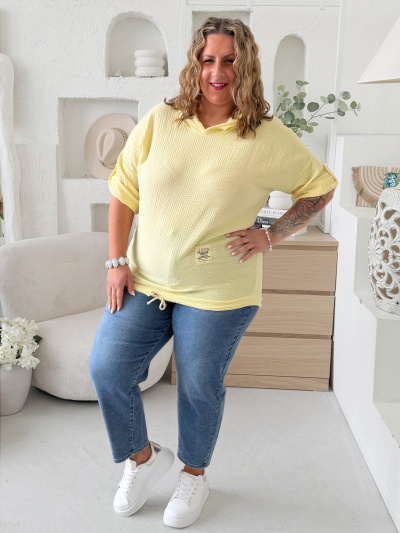 Mušelínová mikina Dante do 3XL - žlutá