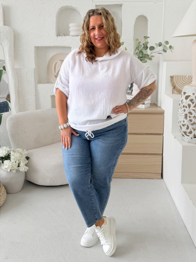 Mušelínová mikina Dante do 3XL - bílá