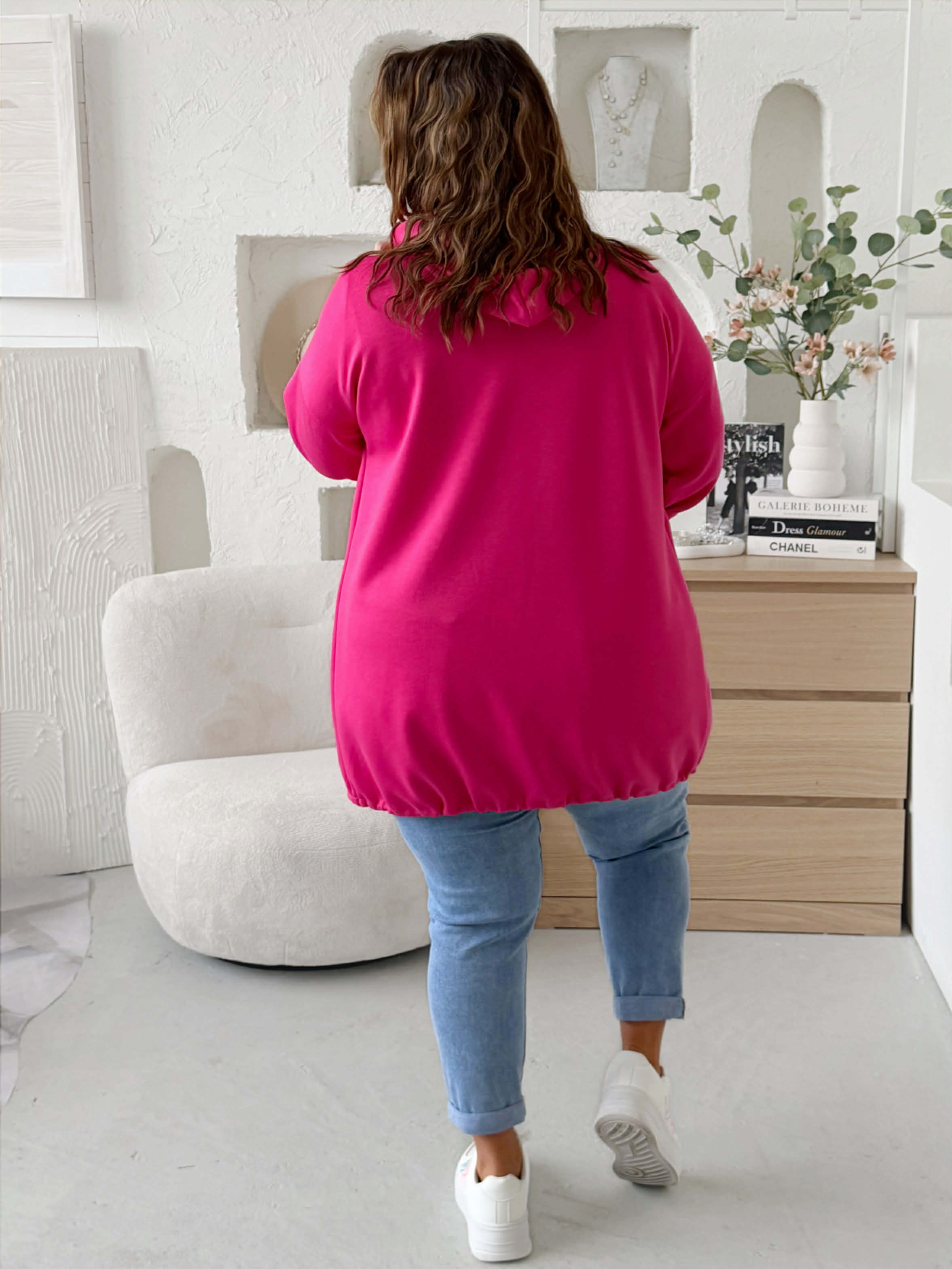 Mikina na zip Máselko Symbol do 3XL - fuchsiová