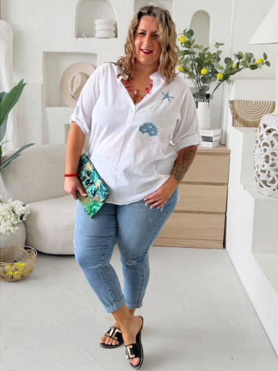 Bavlněná košile Moře do 3XL 