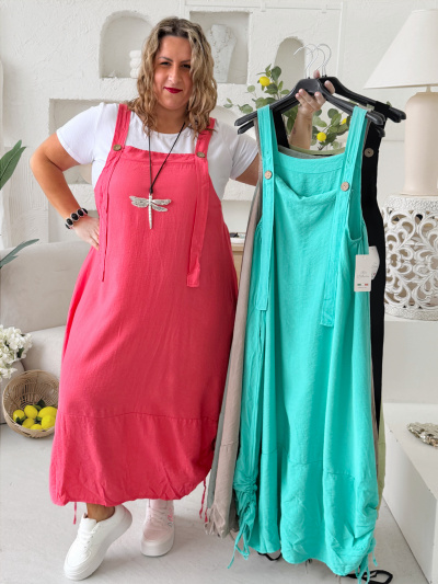 Laclové šaty Summer Myself z tenčího materiálu do 4XL - lososové