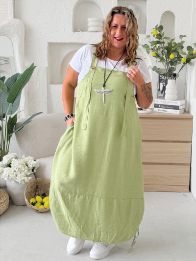 Laclové šaty Summer Myself z tenčího materiálu do 4XL - limetka
