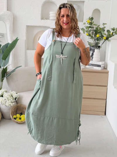 Laclové šaty Summer Myself z tenčího materiálu do 4XL - khaki