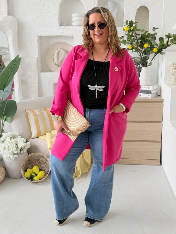 Delší máslové sáčko Gloria do 3XL - fuchsiové