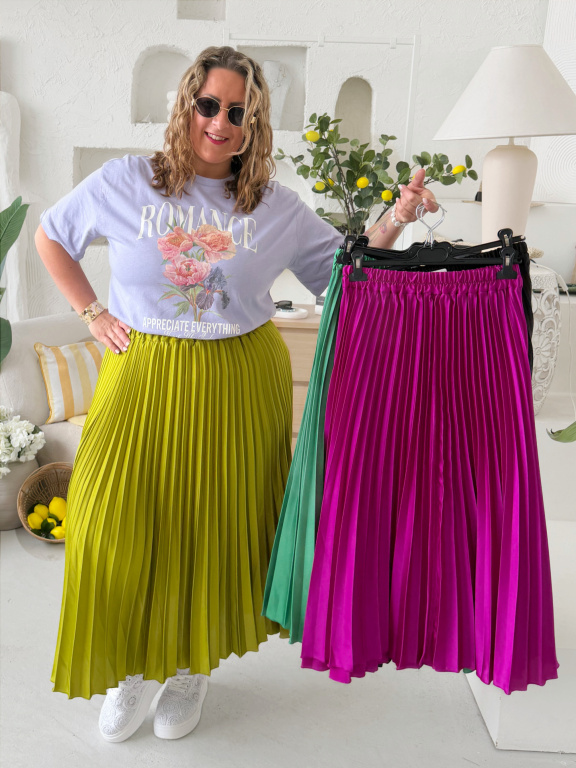 Plisované sukně Sateny do 4XL ostružina