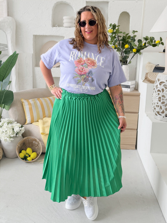 Plisované sukně Sateny do 4XL zelená